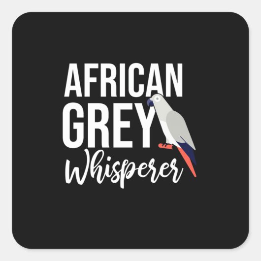 Sticker Carré Whisperer de perroquet gris africain (Devant)