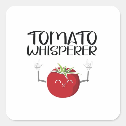 Sticker Carré Whisperer tomate (Devant)