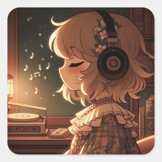Sticker Carré Whispers au clair de lune (Devant)