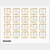 Sticker Carré White and Gold Foil Candle Label (Feuille)