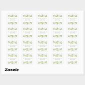 Sticker Carré White Hydrangea Floral Mariage Adresse (Feuille)