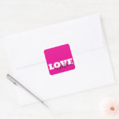 Sticker Carré White LOVE Hot Pink Valentine (Enveloppe)