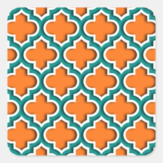Sticker Carré White Moroccan Quatrefoil #5DS (Devant)