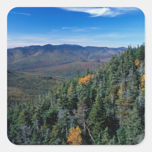 Sticker Carré White Mountain N.F., NH. La vue de proximité (Devant)