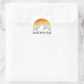 Sticker Carré White Mountain Peak California Retro (Sac)