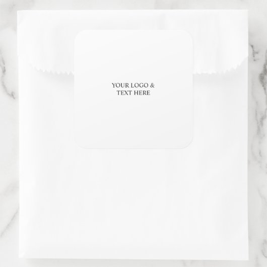 Sticker Carré White Personalized – Your Logo & Text Here (Sac)