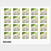 Sticker Carré White Pony Unicorn (Feuille)