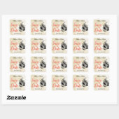 Sticker Carré White Rabbit Alice in Wonderland Enregistrer la da (Feuille)