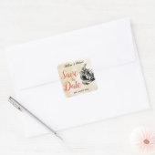 Sticker Carré White Rabbit Alice in Wonderland Enregistrer la da (Enveloppe)
