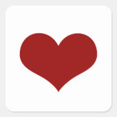 Sticker Carré White Red Heart Love Valentine (Devant)