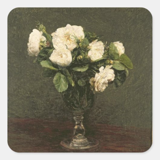 Sticker Carré White Roses, 1875 (Devant)