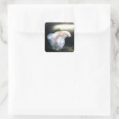 Sticker Carré White siamese Fighting Fish (Sac)