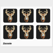 Sticker Carré White tail Deer Head Energy Spirit (Feuille)