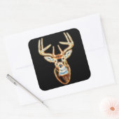 Sticker Carré White tail Deer Head Energy Spirit (Enveloppe)