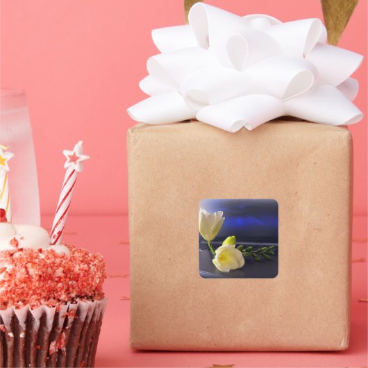 Sticker Carré White yellow freesia (Fête)