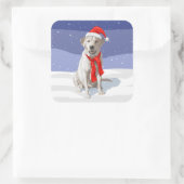 Sticker Carré White Yellow Labrador Retriever (Sac)