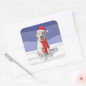 Sticker Carré White Yellow Labrador Retriever (Enveloppe)