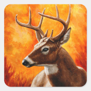 Sticker Carré Whitetail Deer