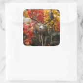 Sticker Carré Whitetail En Automne (Sac)
