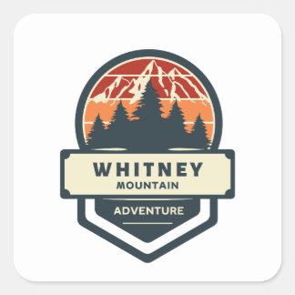 Sticker Carré Whitney mountain peak climbing and hiking