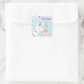 Sticker Carré Whole Llama Fun Cake 5e Anniversaire Aqua (Sac)