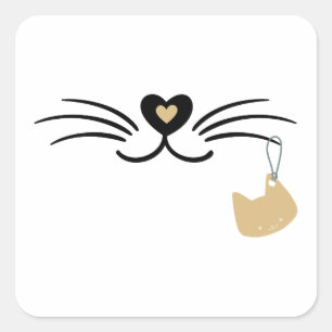 Sticker Carré Whuwers de chat