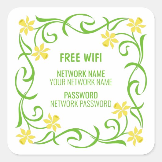 Sticker Carré Wifi Gratuit (Devant)
