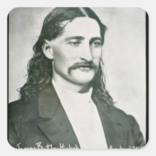 Sticker Carré 'Wild Bill' Hickok (b/w photo) (Devant)