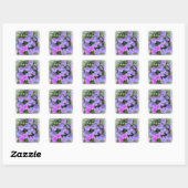 Sticker Carré WILD GERANIUM ~ Carré Enveloppe Sealer/Sticker (Feuille)