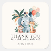 Sticker Carré Wild Jungle Theme Birthday Party (Devant)