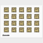 Sticker Carré Wild Me Leopard Brown et jaune (Feuille)