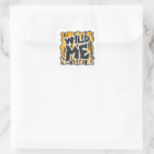 Sticker Carré Wild Me Tiger orange et noir (Sac)