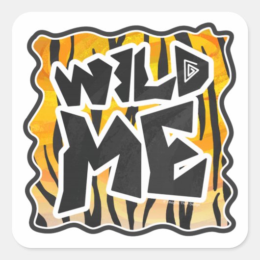 Sticker Carré Wild Me Tiger orange et noir (Devant)