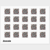 Sticker Carré Wild me Vache Brown et blanche Impression (Feuille)