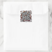 Sticker Carré Wild me Vache Brown et blanche Impression (Sac)