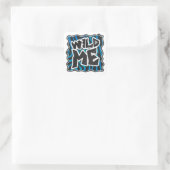 Sticker Carré Wild Me Zebra Noir et Bleu (Sac)
