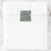 Sticker Carré Wild Me Zebra Vert et blanc (Sac)