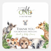 Sticker Carré Wild One Safari Animal Jungle Baby shower Favorise (Devant)