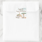 Sticker Carré Wild One Safari Animaux Première fête d'anniversai (Sac)