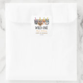 Sticker Carré Wild One Safari First Birthday – Jungle Animal (Sac)