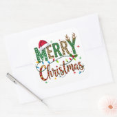 Sticker Carré Wild & Whimsical Merry Christmas Leopard Print  (Enveloppe)