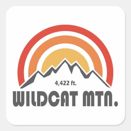 Sticker Carré Wildcat Mountain New Hampshire (Devant)