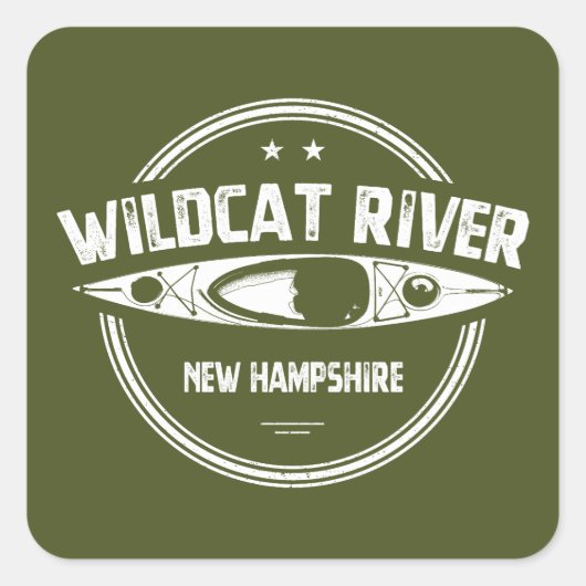 Sticker Carré Wildcat River New Hampshire Kayak (Devant)