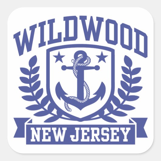 Sticker Carré Wildwood New Jersey (Devant)