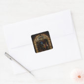 Sticker Carré William Caxton montre son premier livre imprimé (Enveloppe)