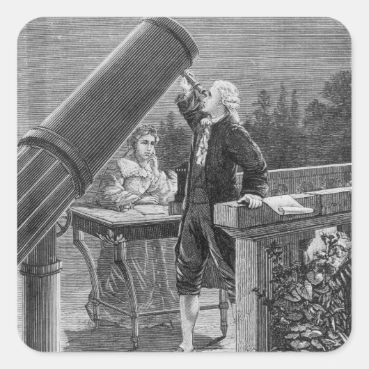 Sticker Carré William Herschel découvre la planète Uranus (Devant)