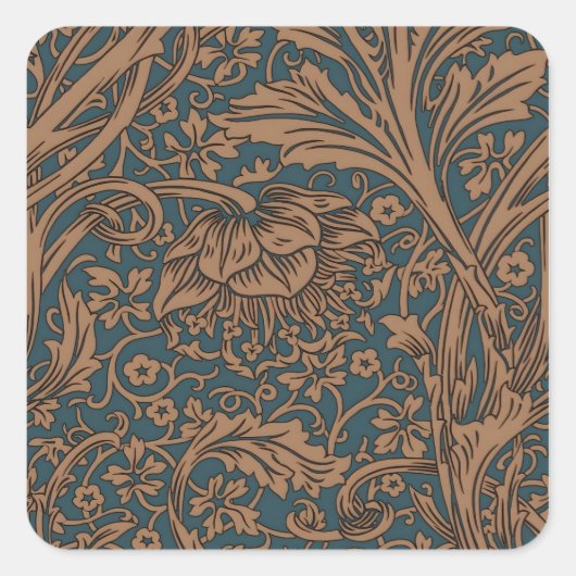 Sticker Carré William Morris Arcadia Floral Pattern Classic (Devant)