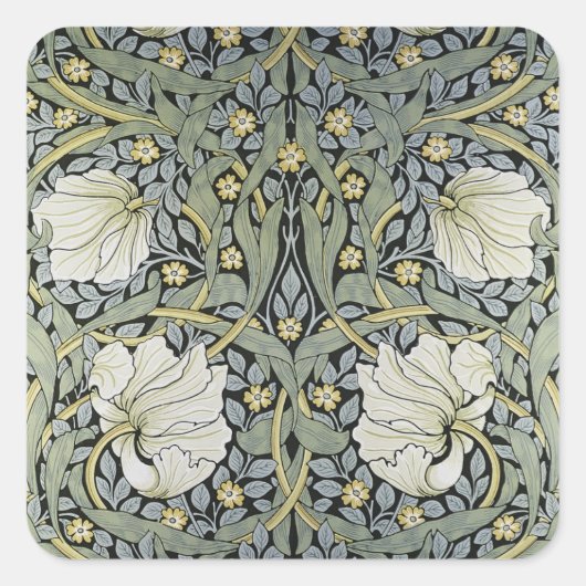 Sticker Carré William Morris - Design Motif Pimpernel (Devant)