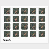 Sticker Carré William Morris Faune sauvage Fox (Feuille)