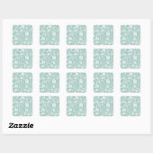 Sticker Carré William Morris Grape Motif Turquoise Turquoise (Feuille)
